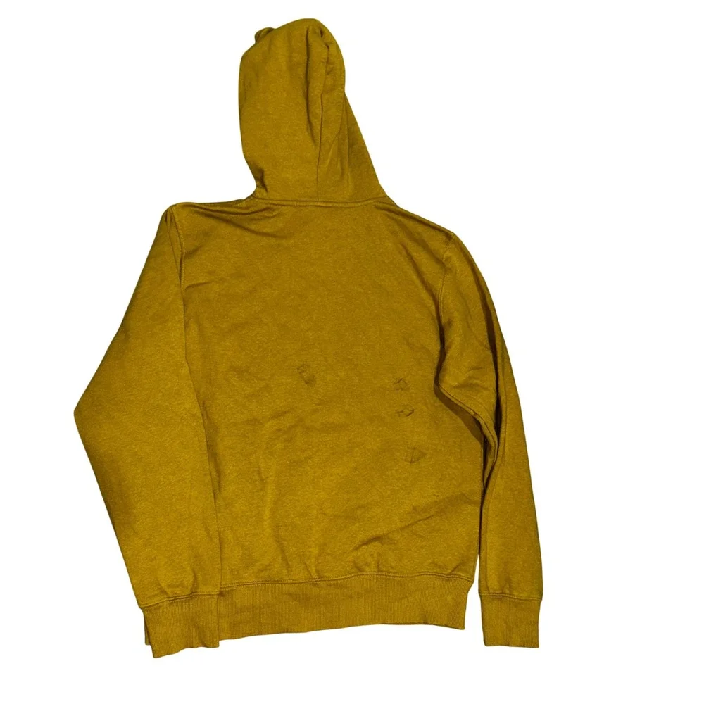 The‎ North Face Yellow Hoodie Sweatshirt Men's Size M Logo Pullover Casual Flaw